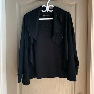 Kensie Black Draped Snap Cardigan | L | Cozy Layering Essential